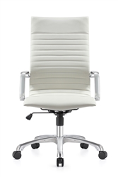 Contemporary White Leather Office Chair by Woodstock