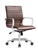 Janis Brown Leather Mid Back Swivel Chair with Polished Frame