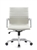 Janis White Leather Mid Back Conference Chair with Polished Frame