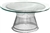 Santana Series Contemporary Glass Coffee Table with Metal Base