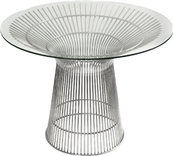 Santana Series Modern Round Office Table with Glass Top