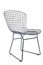 Contemporary Polished Wire Frame Metal Side Chair by Woodstock