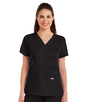 Ladies Barco Grey's Anatomy 3 Pocket Junior Fit Mock Wrap Top