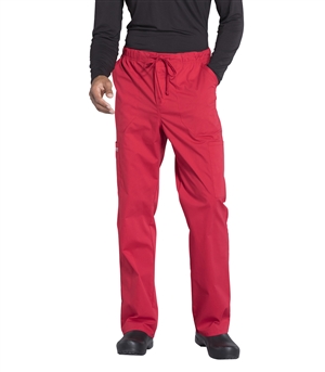 Men's Tapered Leg Fly Front Cargo Pant in Red