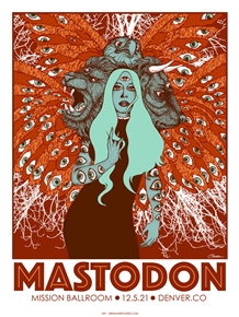 Mastodon Concert Poster by Jermaine Rogers