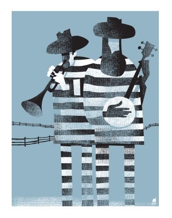 The Prisoner Blues Art Print by Methane Studios