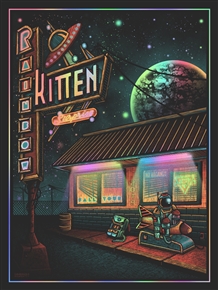 Rainbow Kitten Concert Poster by Luke Martin