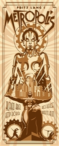 Metropolis Movie Poster (Gold) by Rodolfo Reyes