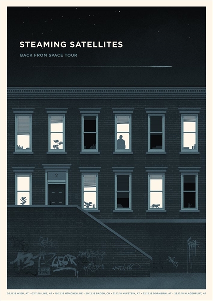 Steaming Satellites Concert Poster by Simon Marchner