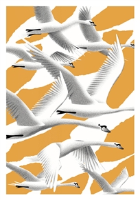 Swan Swan Art Print by Jean Leblanc