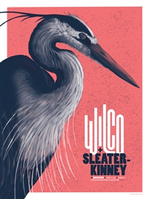 Wilco and Sleater-Kinney concert poster by Housebear design