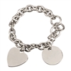 Personalized Bracelet w/ heart and disc charms