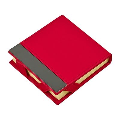 Red-leatherette-post-it-note-holder