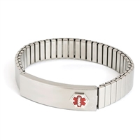 Men's Stainless Steel Medilog ID Bracelet with Compartment Plaque & Expansion Band