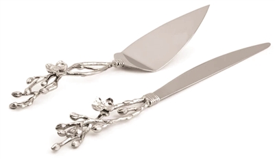 Michael Aram White Orchid Wedding Cake Knife & Server Set