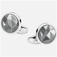 Montblanc round in silver with black ruthenium-coated inlay Cufflinks