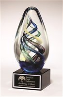 Egg-shaped art glass award