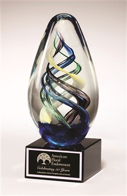 Egg-shaped art glass award