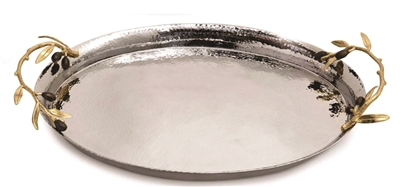 Olive Branch Oval Serving Tray