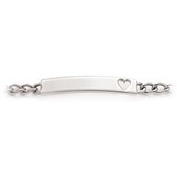 ID Bracelet with Heart Shaped Cut Out