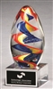 Colorful egg-shaped art glass award