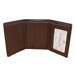 Tri- Fold Brown Leather Wallet