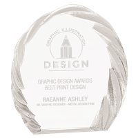 Oval Crystal with Decorative Edge Award