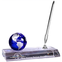 Crystal Globe with Base and Pen
