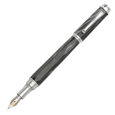 Montegrappa Emblema Charcoal Celluloid / Sterling Silver Fountain Pen