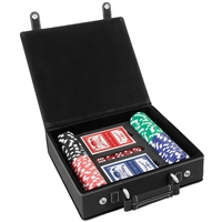100 Chip Poker Set in a Vegan Leather Case
