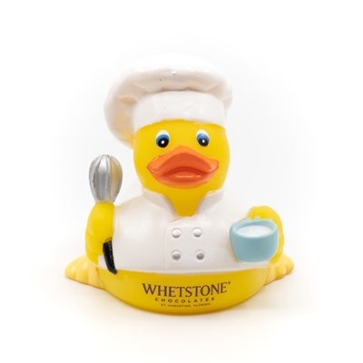 Rubber Chef Duck with Whetstone logo