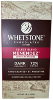 Menendez Dark Chocolate with Cocoa Nibs Bar (72% Cocoa) 80g