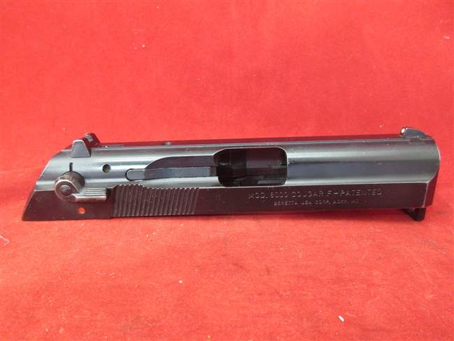 Beretta 8000 Cougar 9 MM Slide Assembly
â€‹Includes Firing Pin, Safety, Extractor & Sights