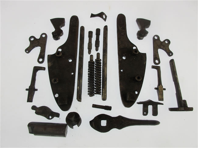 Crescent Side By Side Parts Assortment
â€‹Hammers, Sears, Side Plates, Safety Etc.
â€‹Hammerless Coil Mainspring Model