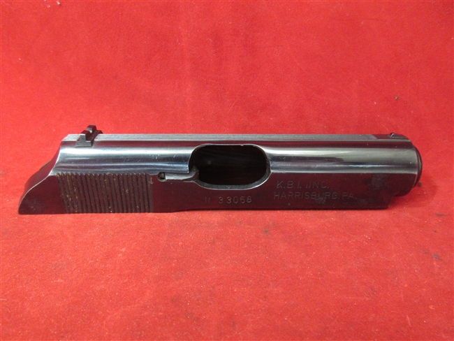 KBI PMK-380 Slide, Complete Assembly
â€‹Includes Firing Pin, Extractor, Safety & Rear Sight