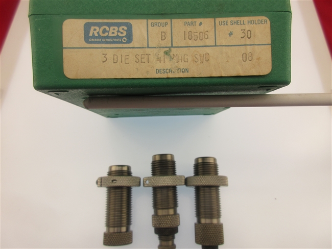 RCBS Reloading Dies, .41 mag
â€‹Part # 18506, Three Die Set