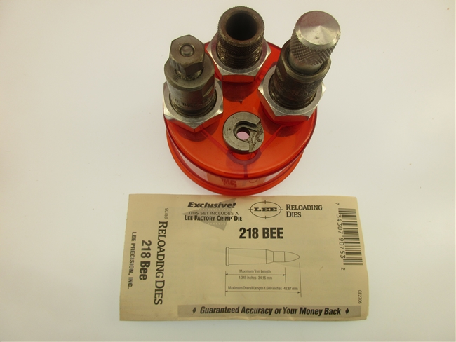 Lee Reloading Dies, .218 Bee