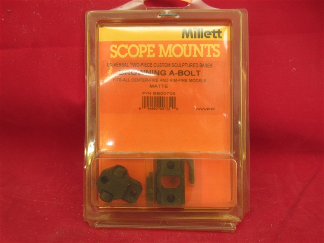 Millett Scope Base, Browning A-Bolt
â€‹Millett Part # BB00705
â€‹New Old Stock