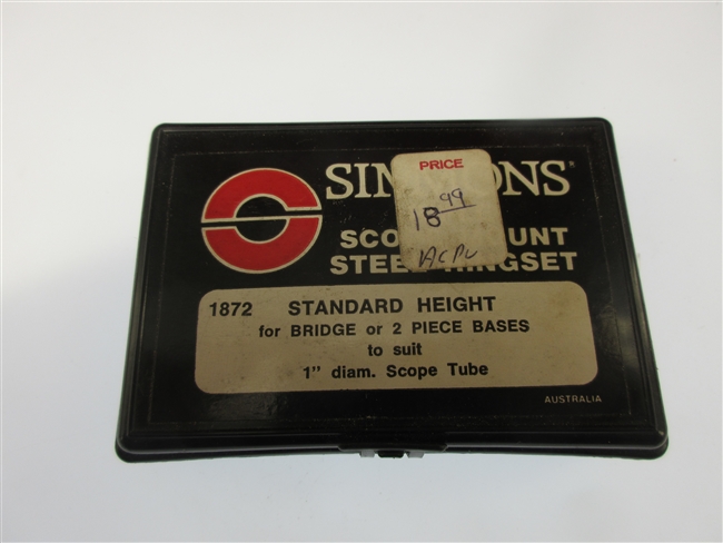 Simmons Scope Rings, Std Height 1"
â€‹Windage Adjustable