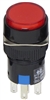 YuCo YC-16I-MOM-YR-2 16mm Round Illuminated 5-Pin Push Button - Momentary - 110V AC/DC - Red