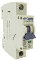 YC-25-1C YuCo CIRCUIT BREAKER 1P 25A 120/277V C CURVE  UL 1077 CSA C22.2