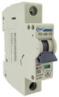 YC-25-1D YuCo CIRCUIT BREAKER 1P 25A 120/277V D CURVE  UL 1077 CSA C22.2