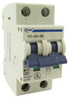 YC-25-2B YuCo CIRCUIT BREAKER 2P 25A 277/480V B CURVE  UL 1077 CSA C22.2