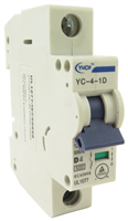 YuCo YC-4-1D  MINIATURE DIN RAIL CIRCUIT BREAKER 1 POLE 4 Amp 120/277v D CURV