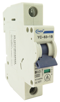 YuCo YC-63-1B  CIRCUIT BREAKER 1 POLE 63 AMP B.CURVE DIN RAIL MOUNT 120/277V