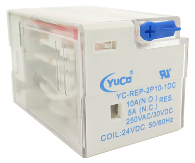 YC-REP-2P10-1D ICE CUBE GENERAL PURPOSE RELAY OCTAL BASE 8PIN 2PDT 10AMP 24VDC 50/60HZ  AC-COIL