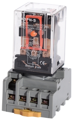 YC-REP-3P10A-1D-S 11-Pin Ice Cube General Purpose Relay - DC - 24V + 11-Pin Socket Base