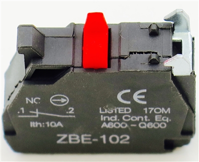 Yuco YC-ZBE-102 ZBE102 Push Button Replacement for SCHNEIDER Telemecanique XB5-,XB41 1NC Contact Block
