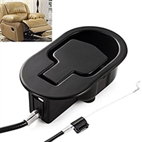 RECLINER CHAIR FOOTREST RELEASE LEVER | BLACK PLASTIC | OVAL | LONG TAIL