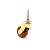 Screw Plate Brass Castor - Brown Ceramic Wheel